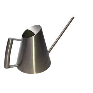 Stainless Steel Metal Watering Can, Small.  Long Spout w Handle 5" Tall, Silver